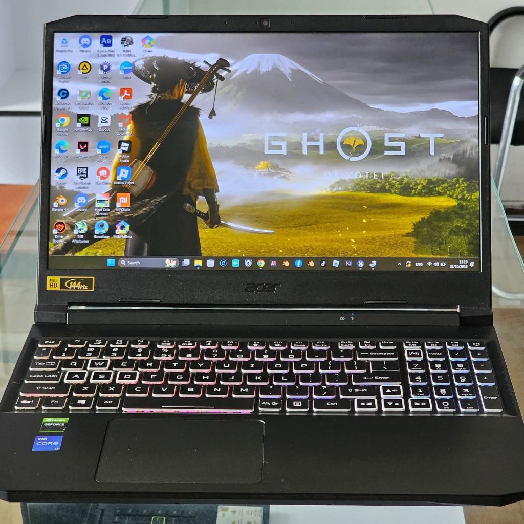 ACER Nitro 5 AN515-57 intel core i7 gen 11 Ram 32 GB SSD dan HDD Nvidia RTX 3060 144 Hz Gaming dan r