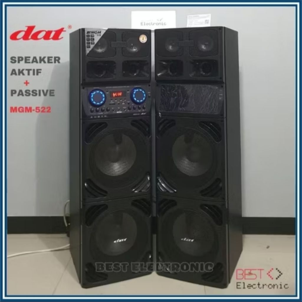 SPEAKER AKTIF DAT MGM 522 MGM522 MGM-522 BLUETOOTH 10 INCH DOUBLE SUBWOOFER