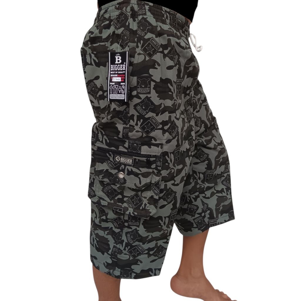 Celana kargo pria pendek 7/8,Celana pendek kargo 7/8 loreng, Celana cargo pria