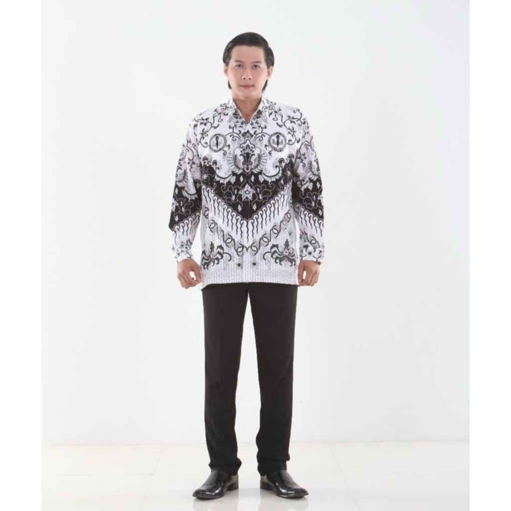 KEMEJA PGRI PRIA KAIN SEMI SUTRA TIMBUL