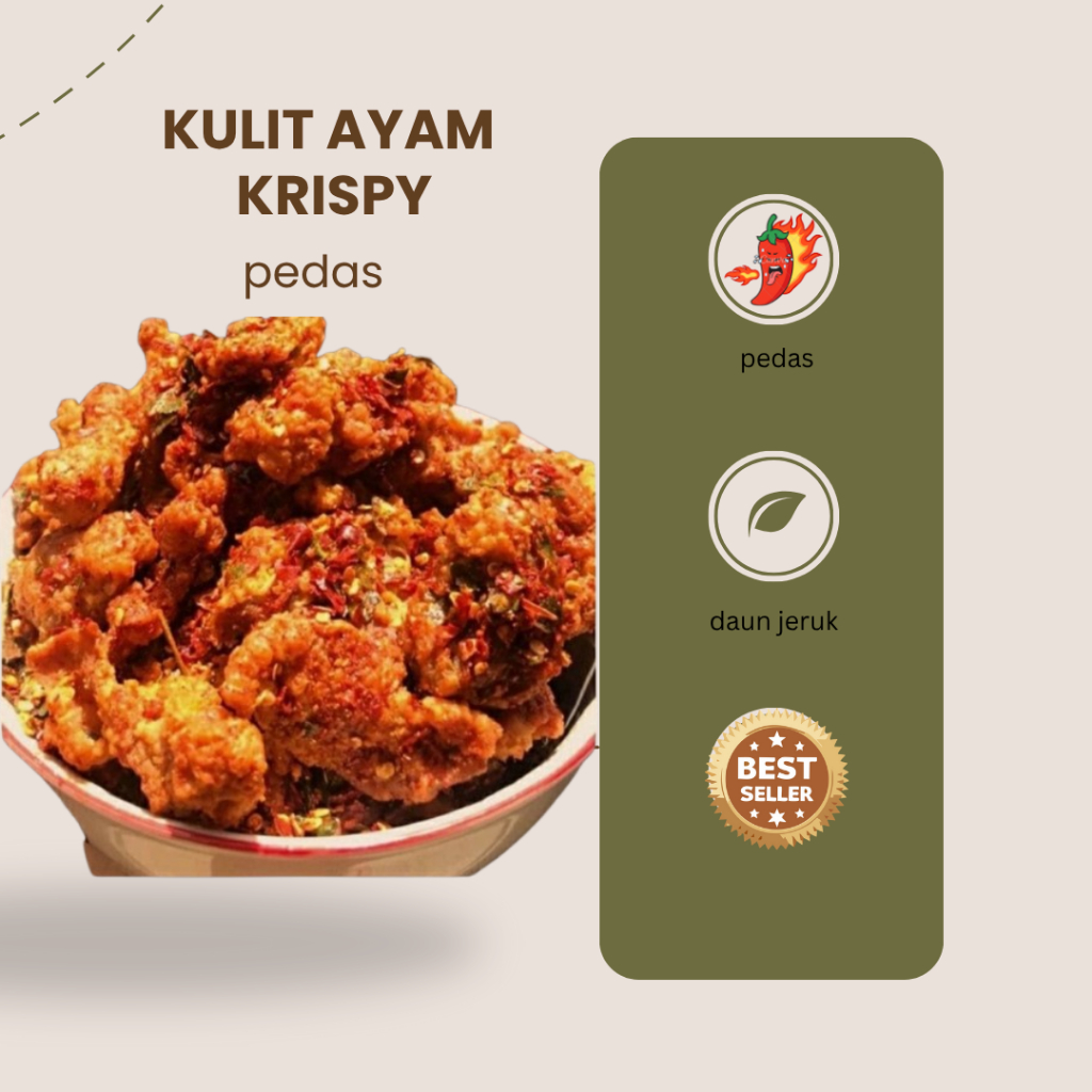 Kulit ayam crispy  Kulit ayam krispi  Kulit ayam goreng  Camilan kulit ayam  Snack kulit ayam pedas 