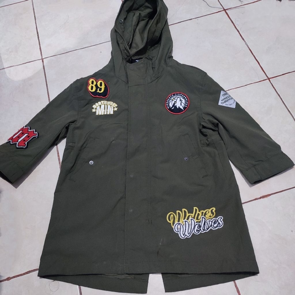 NBA Jacket Parka Anak Laki Laki Hijau Army