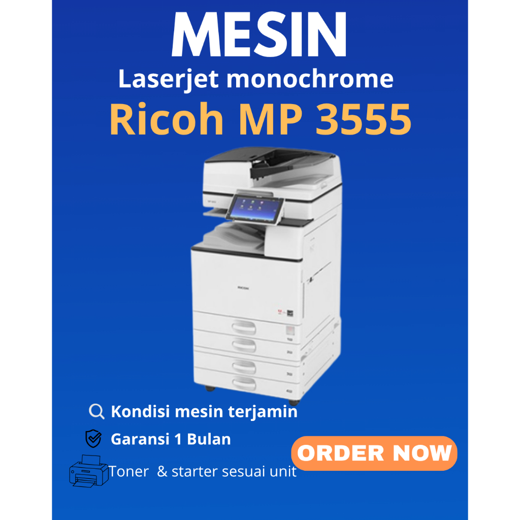 Ricoh MP 3555 – Mesin Fotocopy A3/A4 Multifungsi & Tangguh untuk Kantor atau Usaha