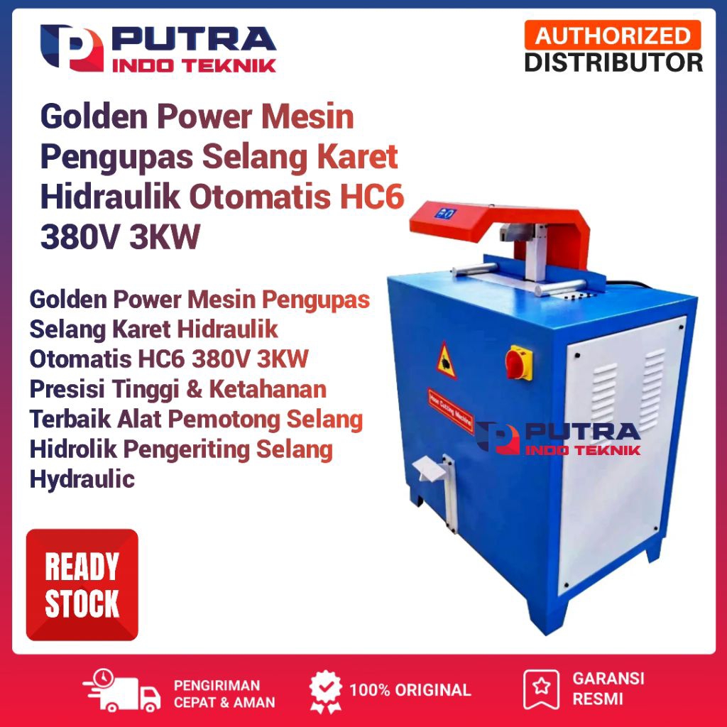 Mesin Pengupas Selang Karet Hidraulik Otomatis Golden Power YP51T Hose Cutting Machine Alat Pemotong