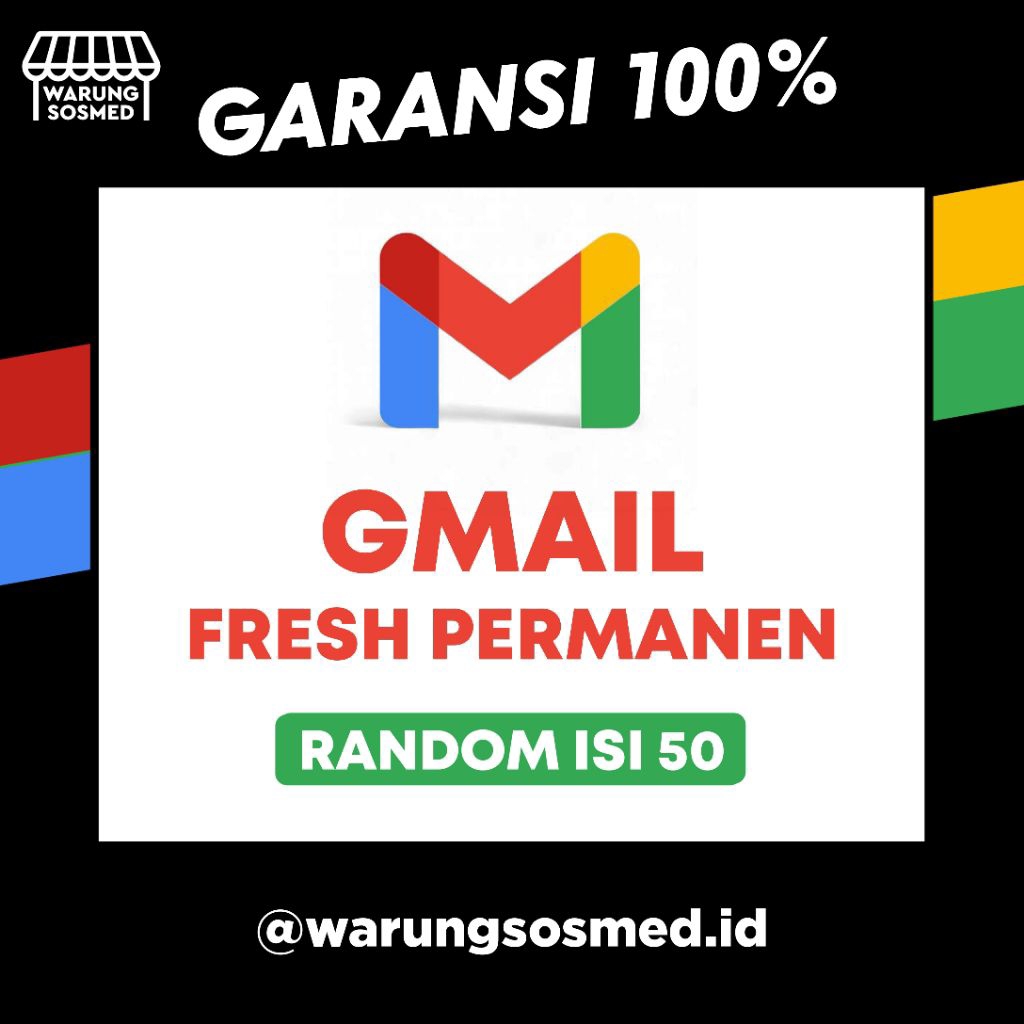 Gmail fresh permanen isi 50 pcs domain @gmail.com
