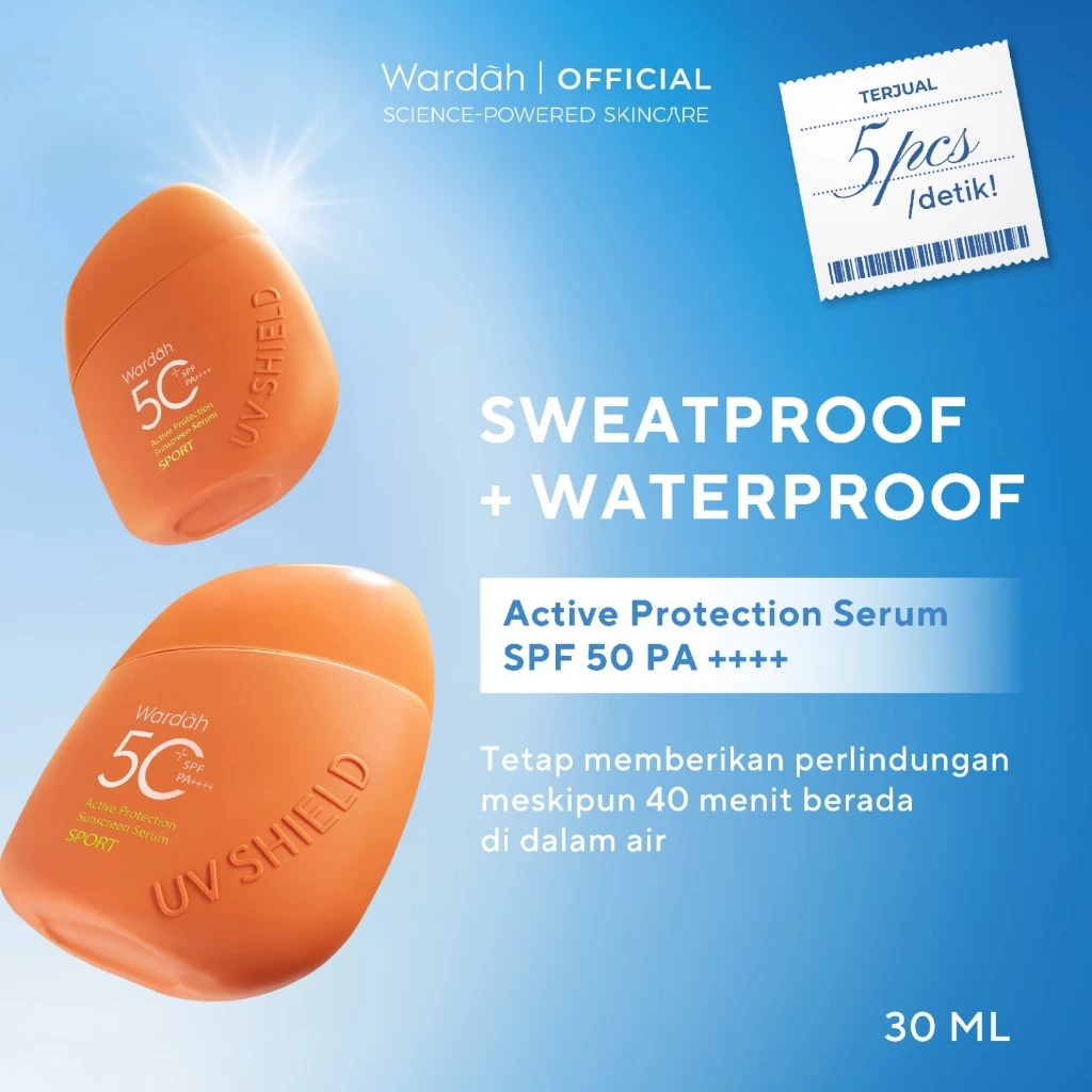 Wawa - Wardah UV Shield Active Protection Serum SPF 50 PA ++++ l Sunscreen Blue Light Protection 35 