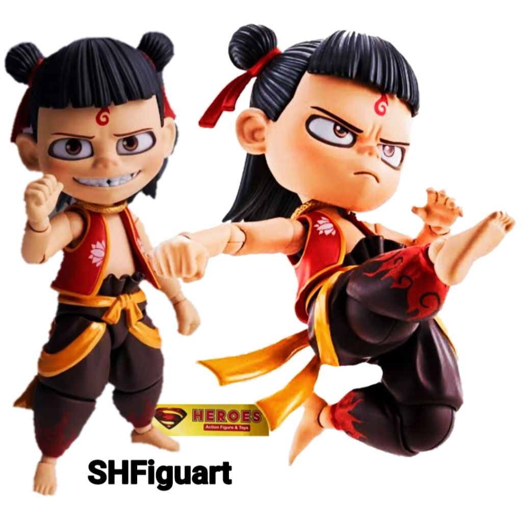 Action Figure Shf Nezha New PVC Artikulasi Figure mainan Nacha Lucu