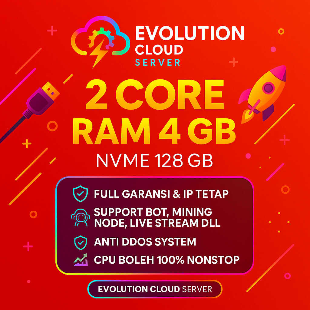 RDP / VPS 2 Core Ram 4 GB Legal Indonesia 🔥 Full Access • Murah & Stabil • Bisa Harian Mingguan Bula