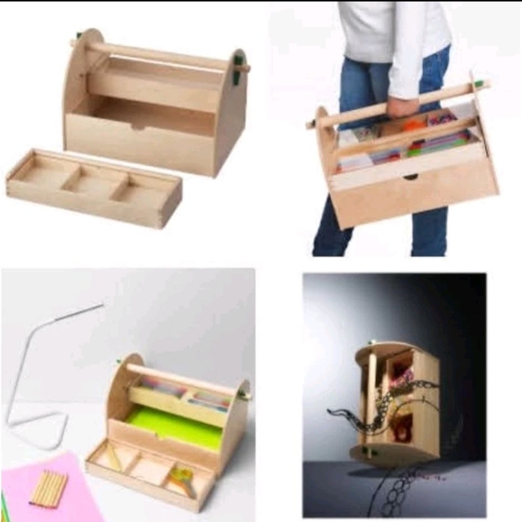 Tool box kayu kotak perkakas besar bahan kayu solid toolbox