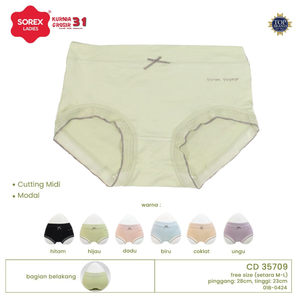 Celana Dalam Wanita SOREX 35709 35719 35722 35724 Standar & Jumbo Super Soft / CD Wanita Motif Warna