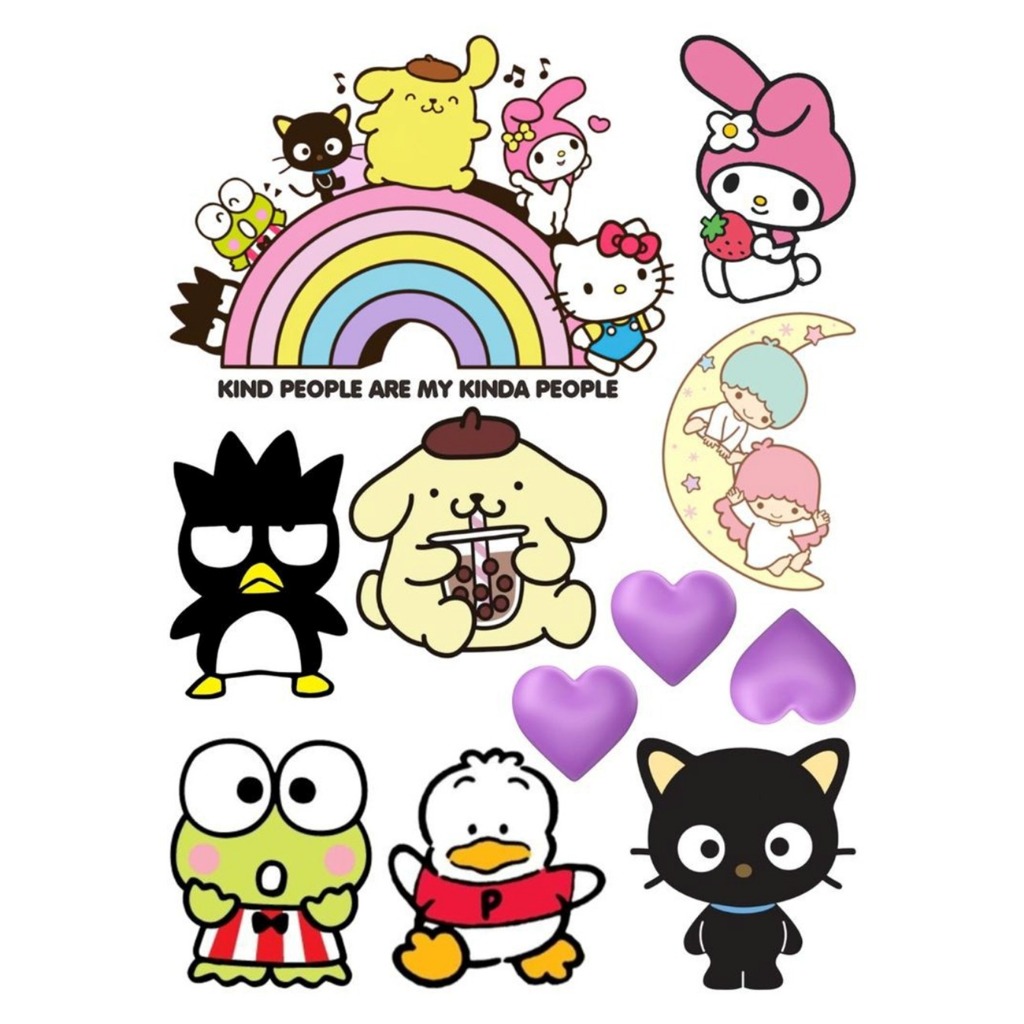 TOPPER Cake SANRIO/Hello Kitty/Kuromi/Melody/Cinamonroll Custom/Hiasan Kue ULTAH Anak