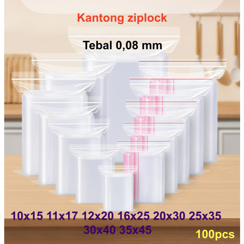 Plastik Klip ZipLock Bening Food Grade Termurah 16x25 20x30