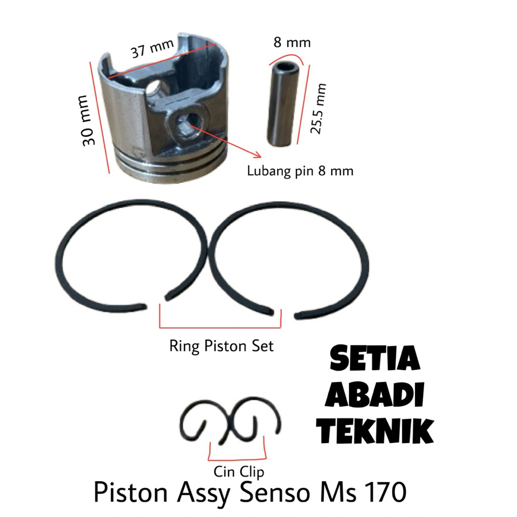 Piston Assy Chainsaw Ms 170/Piston Assy Senso Ms 170/Piston Ms 170