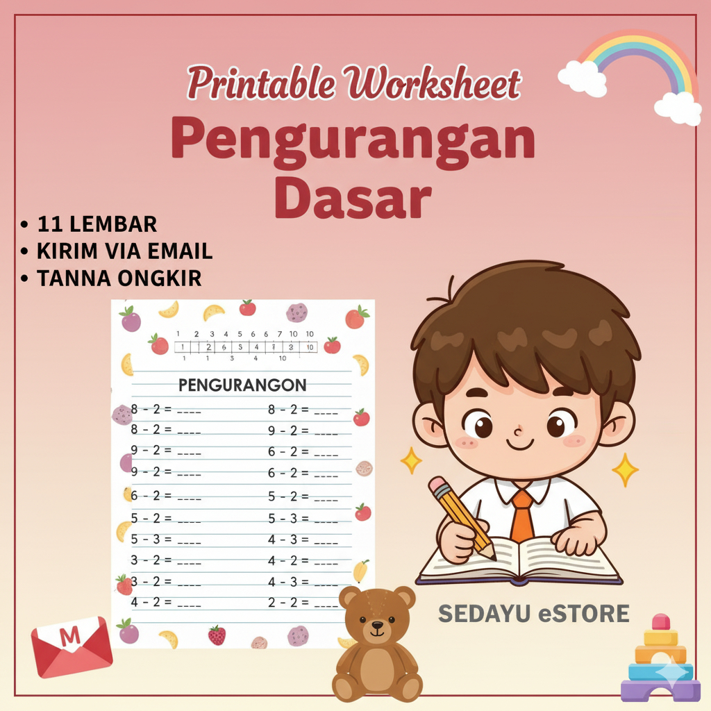 worksheet 11 Lembar worksheet belajar pengurangan dasar untuk anak SD - Printable Worksheet