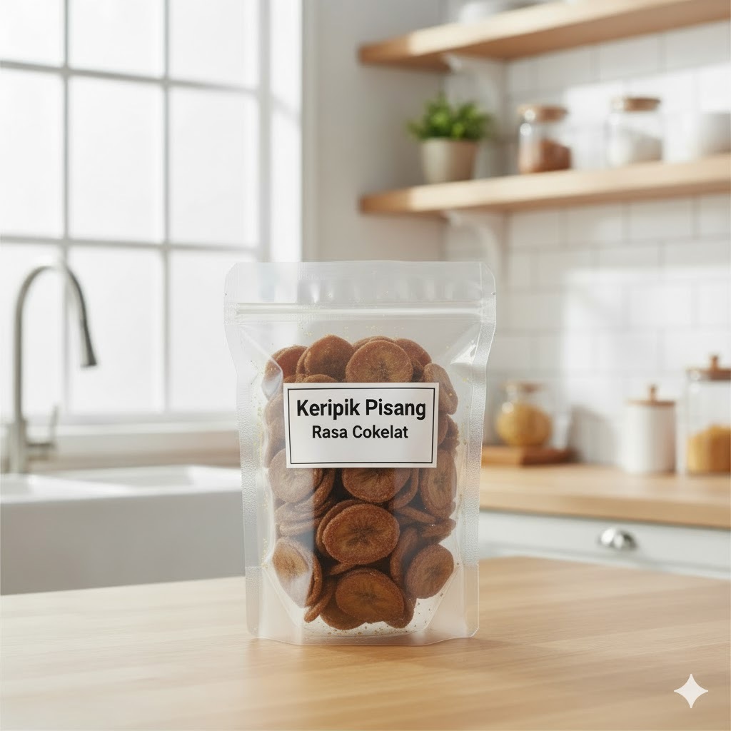 Keripik Pisang Rasa ( Cokelat ) Khas Lampung | Keripik Pisang Khas Lampung Berat 500gram | Keripik P