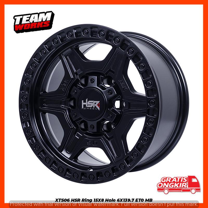 VELG MOBIL HSR XTS06 RING 15 LEBAR 8 COCOK BUAT DMAX PAJERO TERRANO PELAK RING 15 MATT BLACK