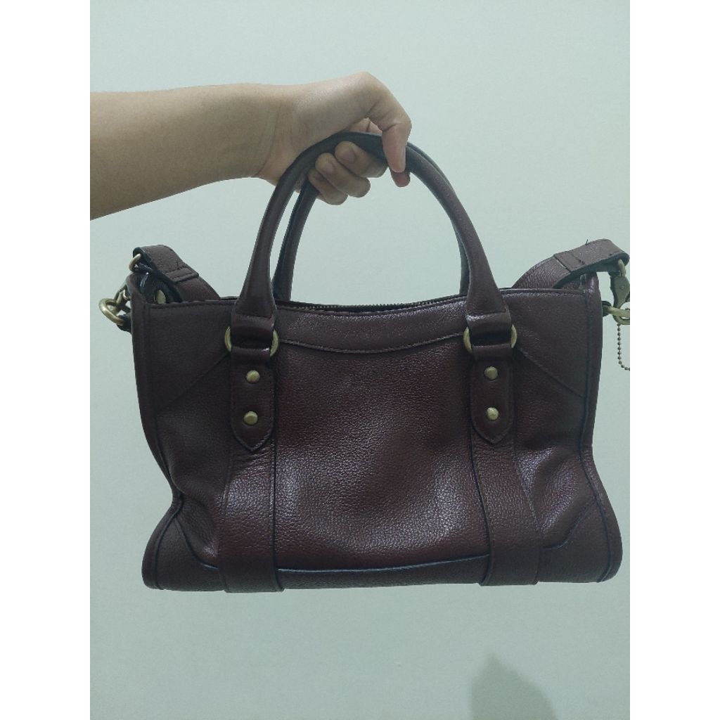 PRELOVED PEPARI LEATHER BAG MAROON