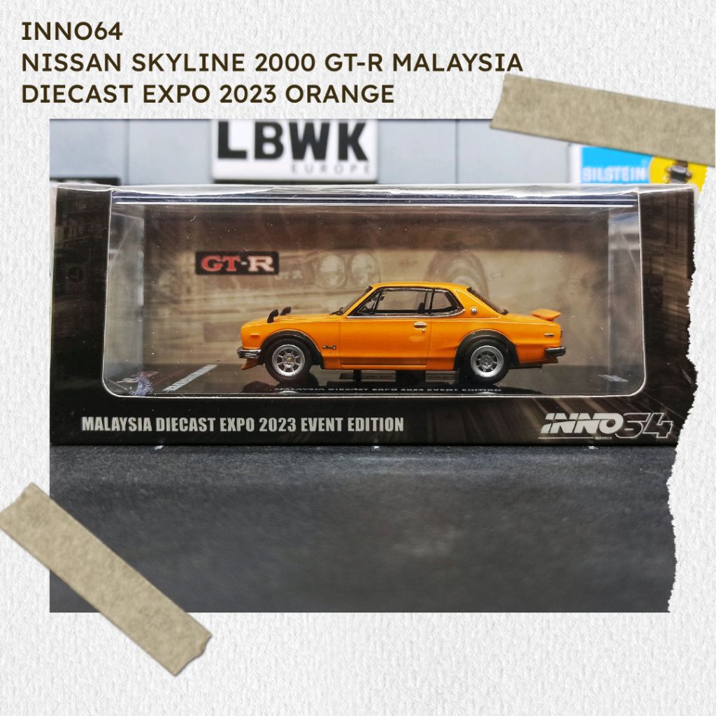 INNO64 Nissan Skyline 2000 GTR Malaysia Diecast Expo 2023 Orange