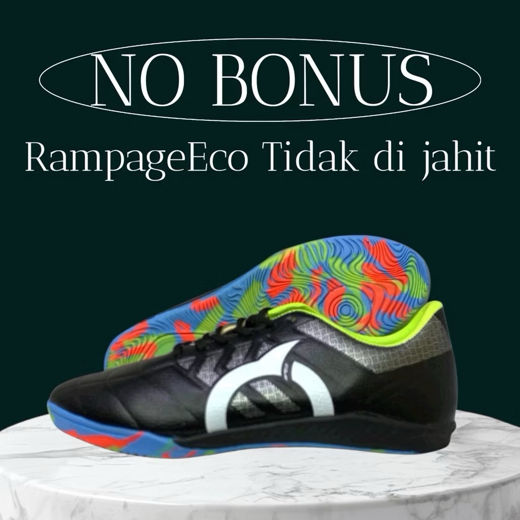 TBL.Sport - Sepatu Bola Futsal Orts Rampage Hitam Dan Putih Polos | Sepatu Futsal Hitam Anak anak | 