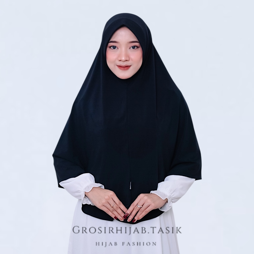 CHR HIJAB KERUDUNG POLOS JERSEY SUPER WARNA HITAM ORIGINAL