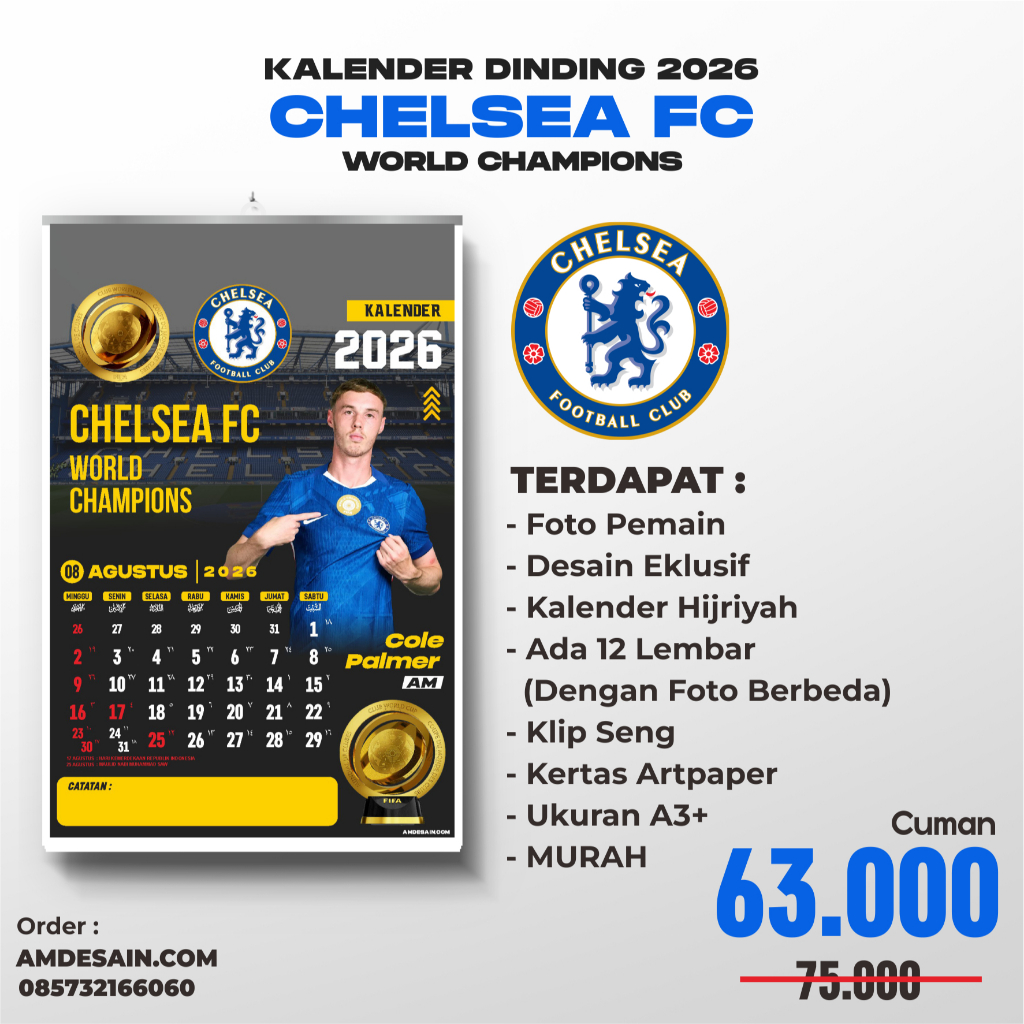 KALENDER DINDING CHELSEA TAHUN 2026