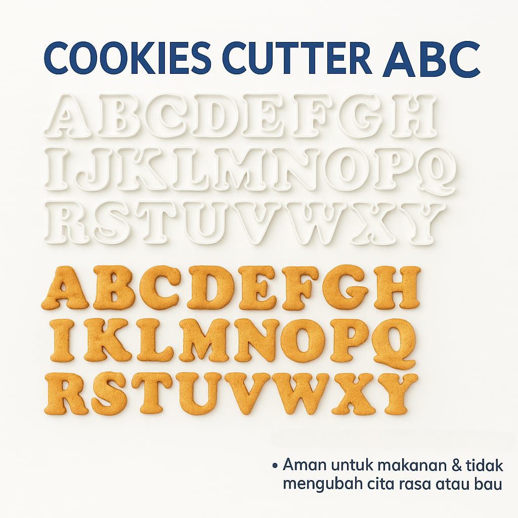 Cookies Cutter Bentuk Bunga Huruf ABC | Cetakan Kue Kering Plastik Aman Food Grade