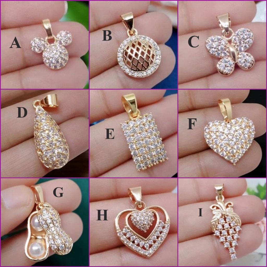 Liontin Bandulan Kalung Titanium Permata Sederhana Tidak Mudah Luntur Tahan Lama Lapis Emas 18 karat