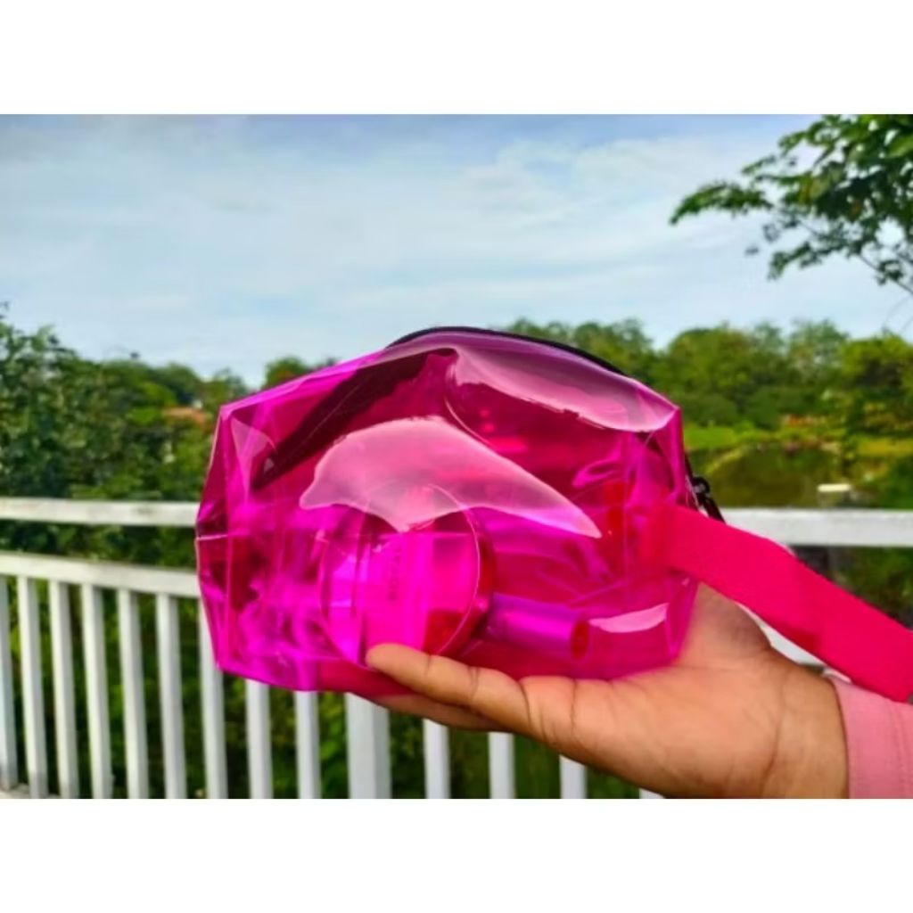 Pouch Mika Tas Mini Makeup Tepak Transparan Bening