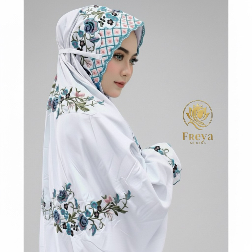 MUKENA TERUSAN DEWASA BORDIR MAWAR BAHAN KAIN KATUN POLINO MICRO LEMBUT NYAMAN | MUKENA DEWASA BORDI