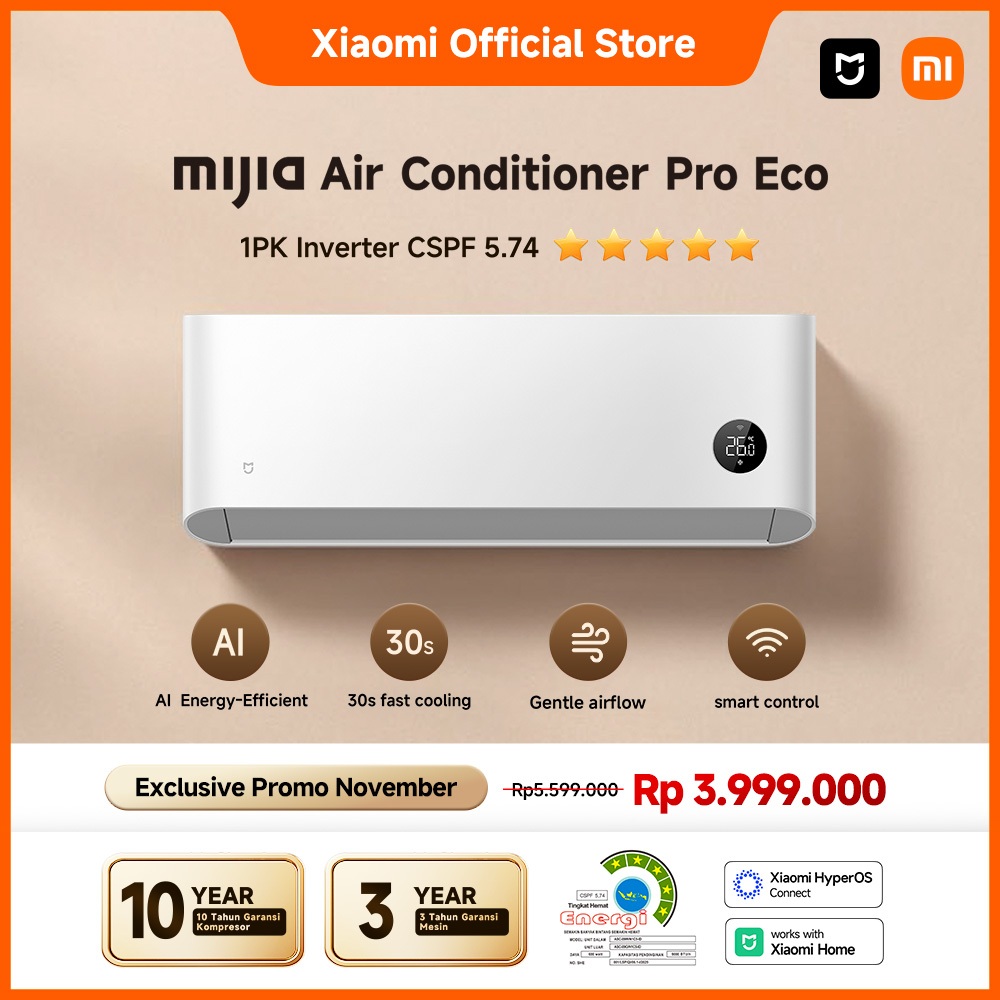 [Unit Only] Xiaomi Mijia AC Air Conditioner 1 PK Inverter Pro Eco 5-Star | Low Watt | Smart Control 
