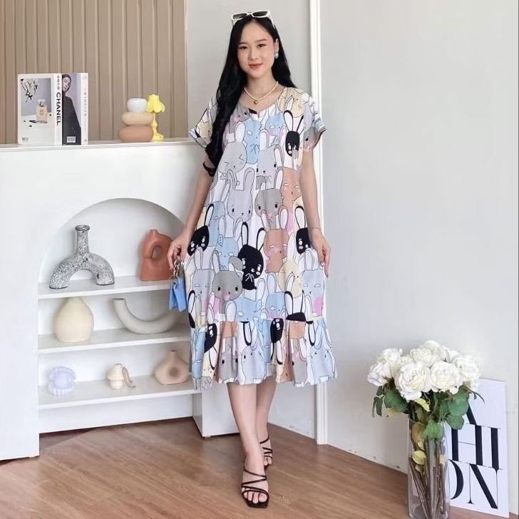 Daster Ruffle HD.id Dailywear Busui Friendly jumbo