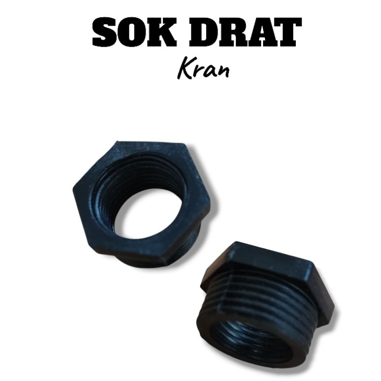 Sambungan Drat / sok drat / drat kran Air / hitam