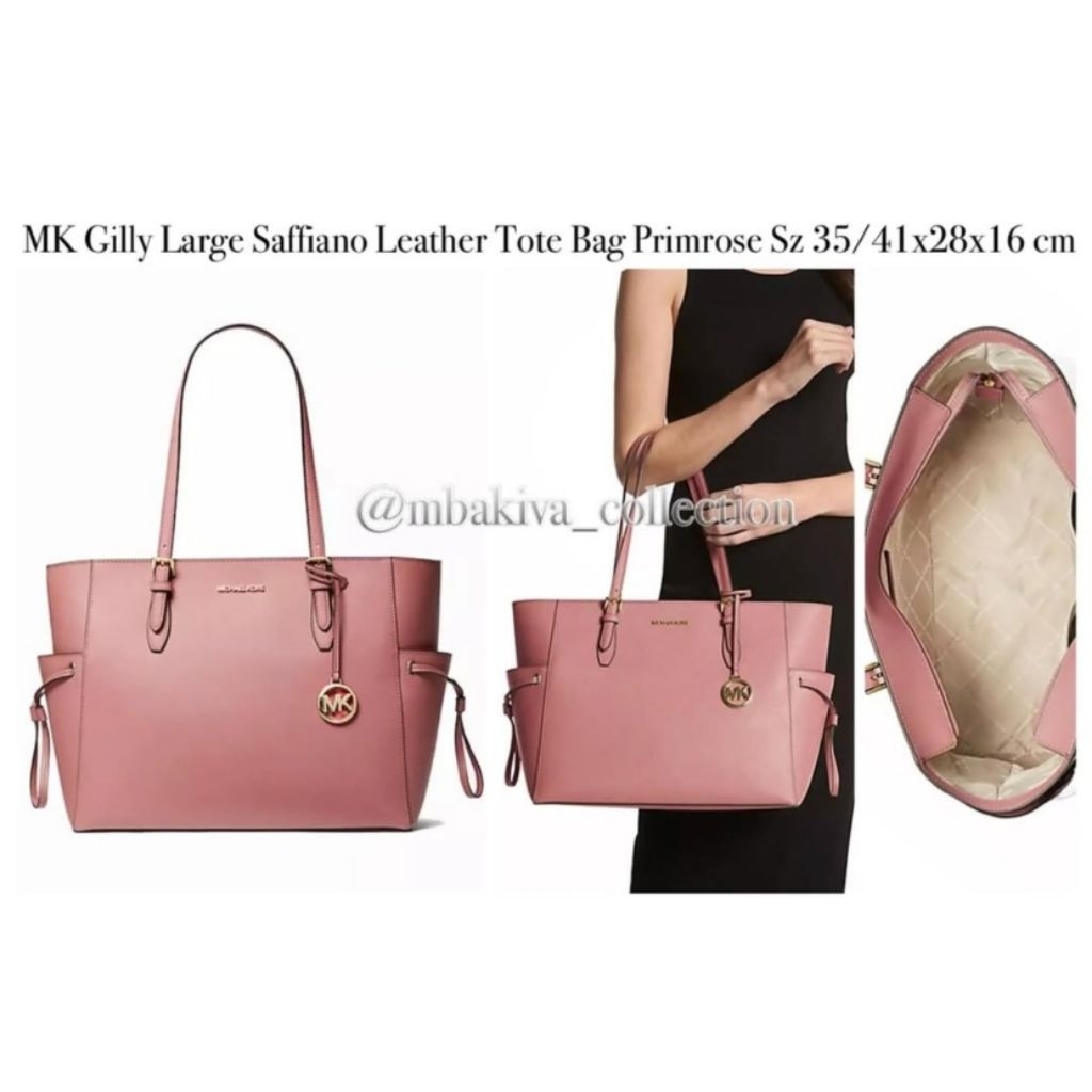 MK Gilly Large Saffiano Leather Tote Bag Primrose