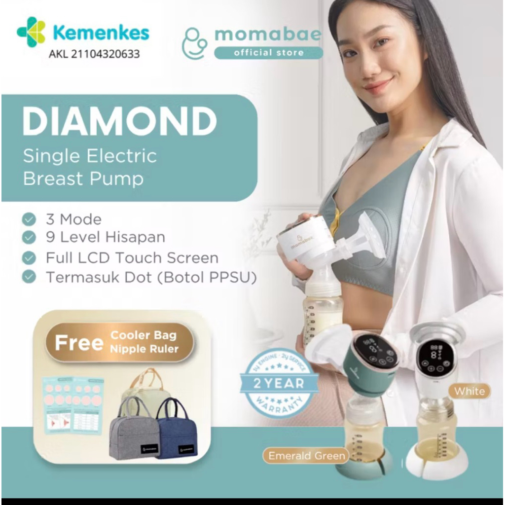 MOMABAE - DIAMOND Pompa ASI Elektrik  / Breast Pump Electric / Pumping ASI Elektrik Portable