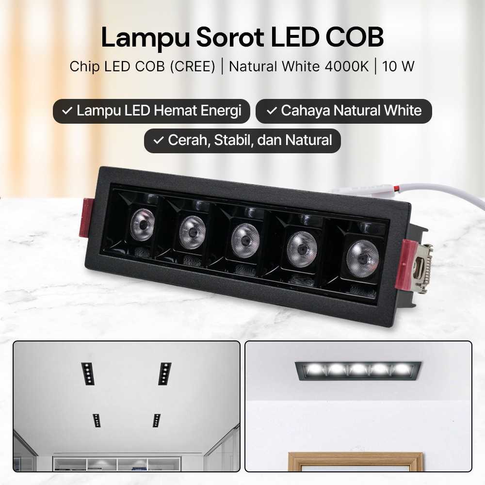 Lampu Sorot LED COB Plafon Downlight Natural White 4000K