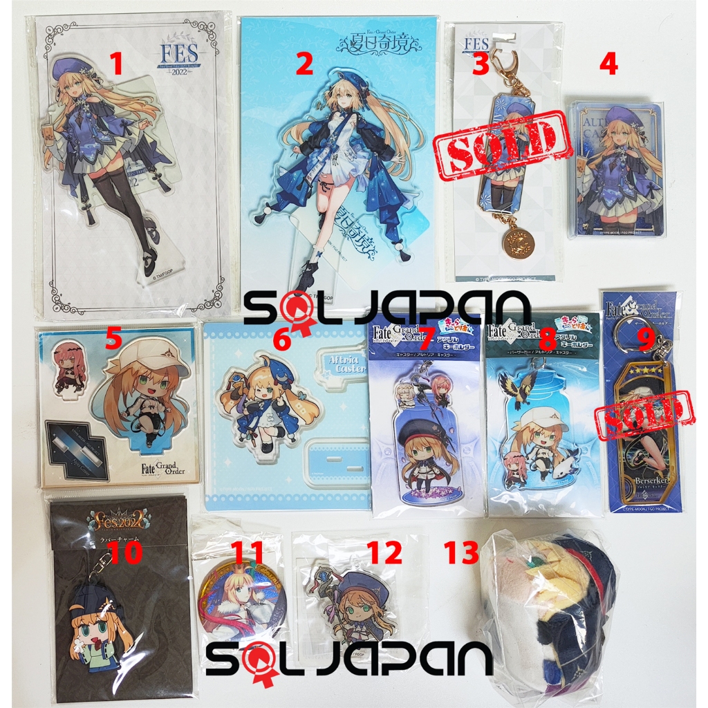 Fate Grand Order FGO Shanghai Fes 2022 2024 Acrylic Stand Keyholder Rubber Strap Mochi Mascot Badge 