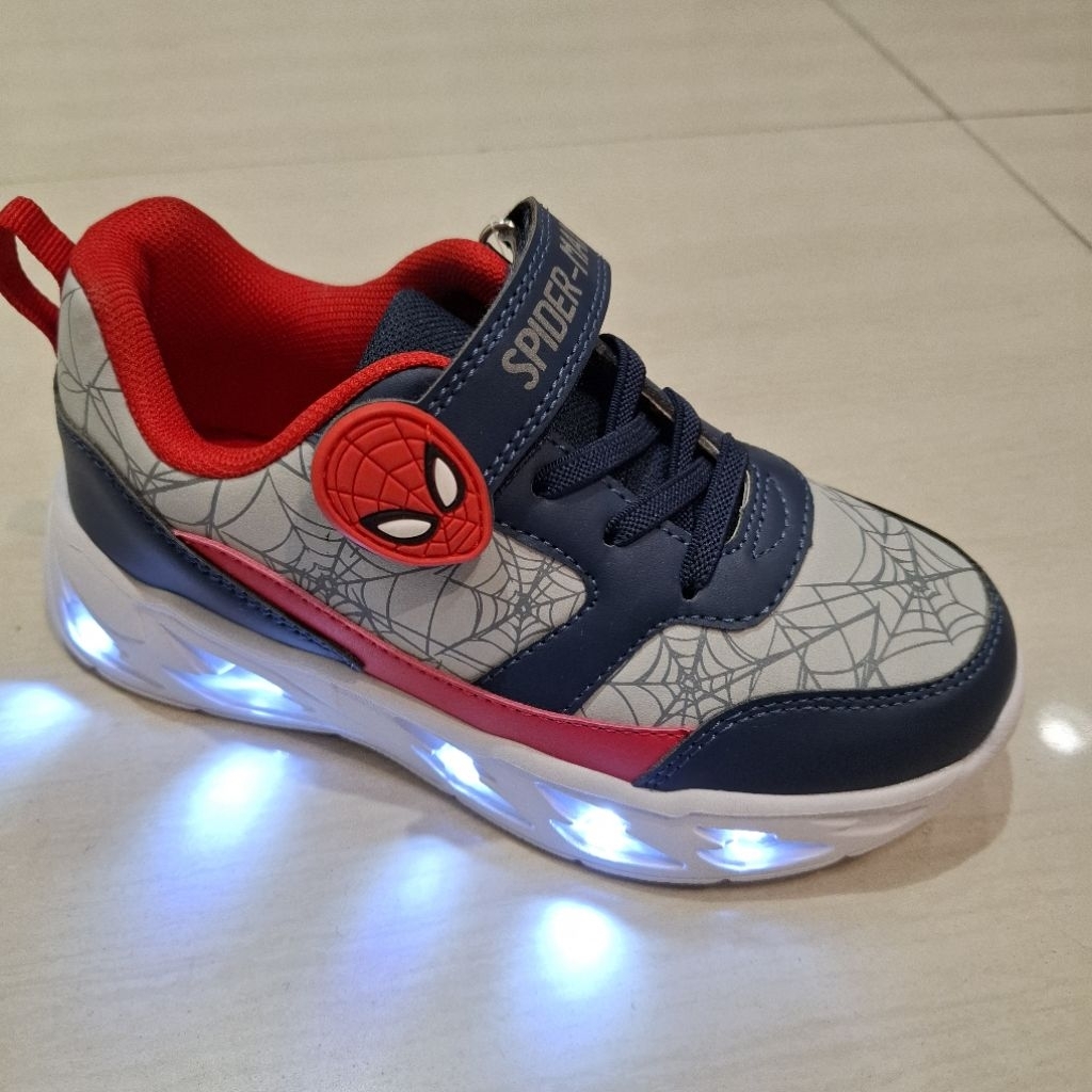 FLADEO KIDS Sepatu sneakers lampu karakter spiderman anak laki-laki size 31-37