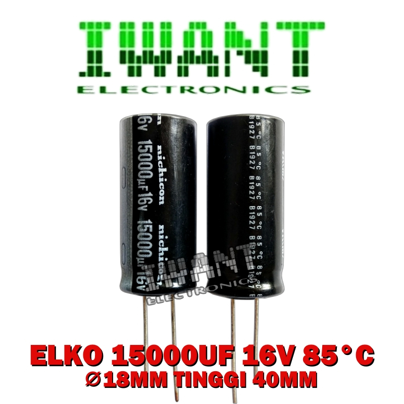 15000UF16V KAPASITOR ELKO 15000UF 16V 85°C NICHICON ELCO 16V 15000UF CAPASITOR ELCO 15.000UF 16VOLT