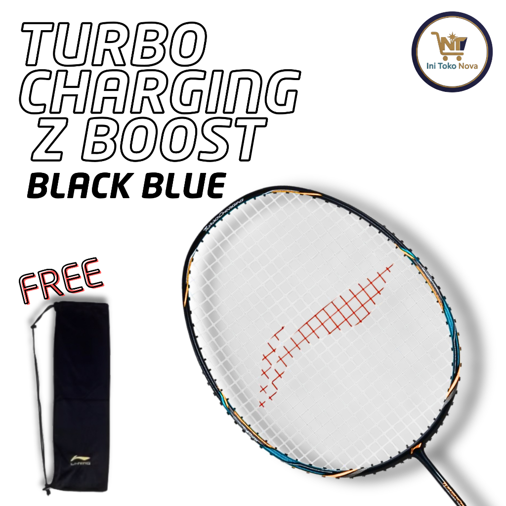 Lining Raket Badminton Turbocharging Z Boost Black Blue