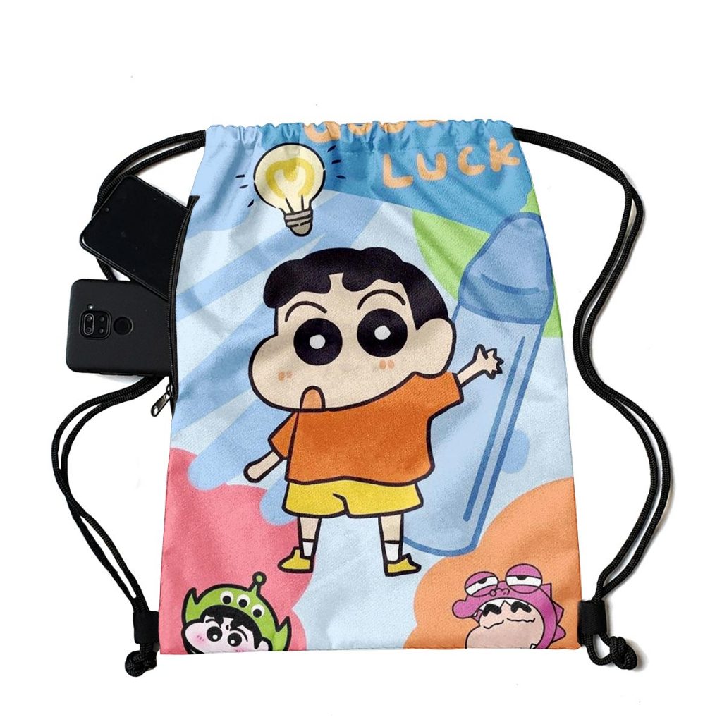 Tas Serut Lucu Shincan Fullprint Kanvas Tebal Tali Sumbu - Stringbag Ransel Sekolah