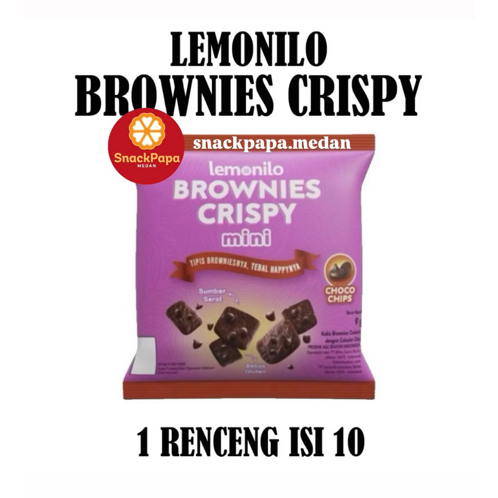 [BACA DESKRIPSI] LEMONILO BROWNIES CRISPY CHOCOLATE @9G | LEMONILO CHOCO CHIPS | SNACK CIPUNG | LEMO