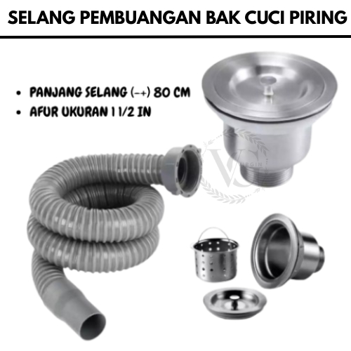 AFUR BAK CUCI PIRING + SELANG BAK CUCI PIRING BCP 1SET | AFUR SET SELANG BAK CUCI PIRING AFUR PEMBUA