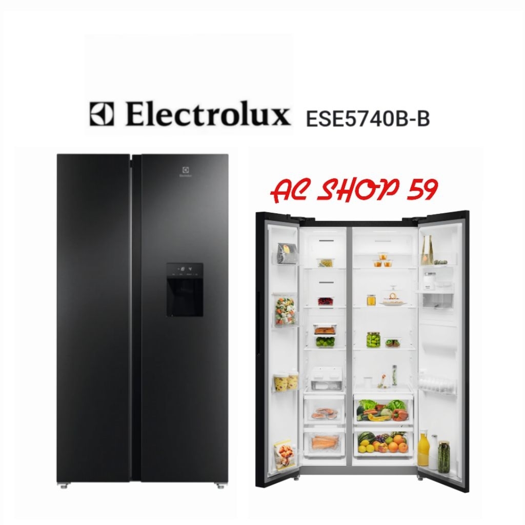 ELECTROLUX ESE5740B-B / ESE 5740BB Kulkas Side By Side 571L Water Dispenser | 700 Series New