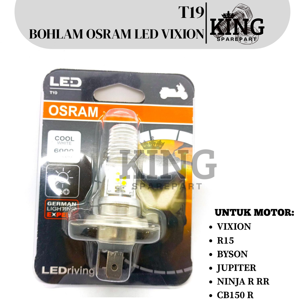 T19 BOHLAM OSRAM LAMPU LED DEPAN MOTOR VIXION / OSRAM LED PUTIH TERANG MOTOR BYSON / R15 / JUPITER /