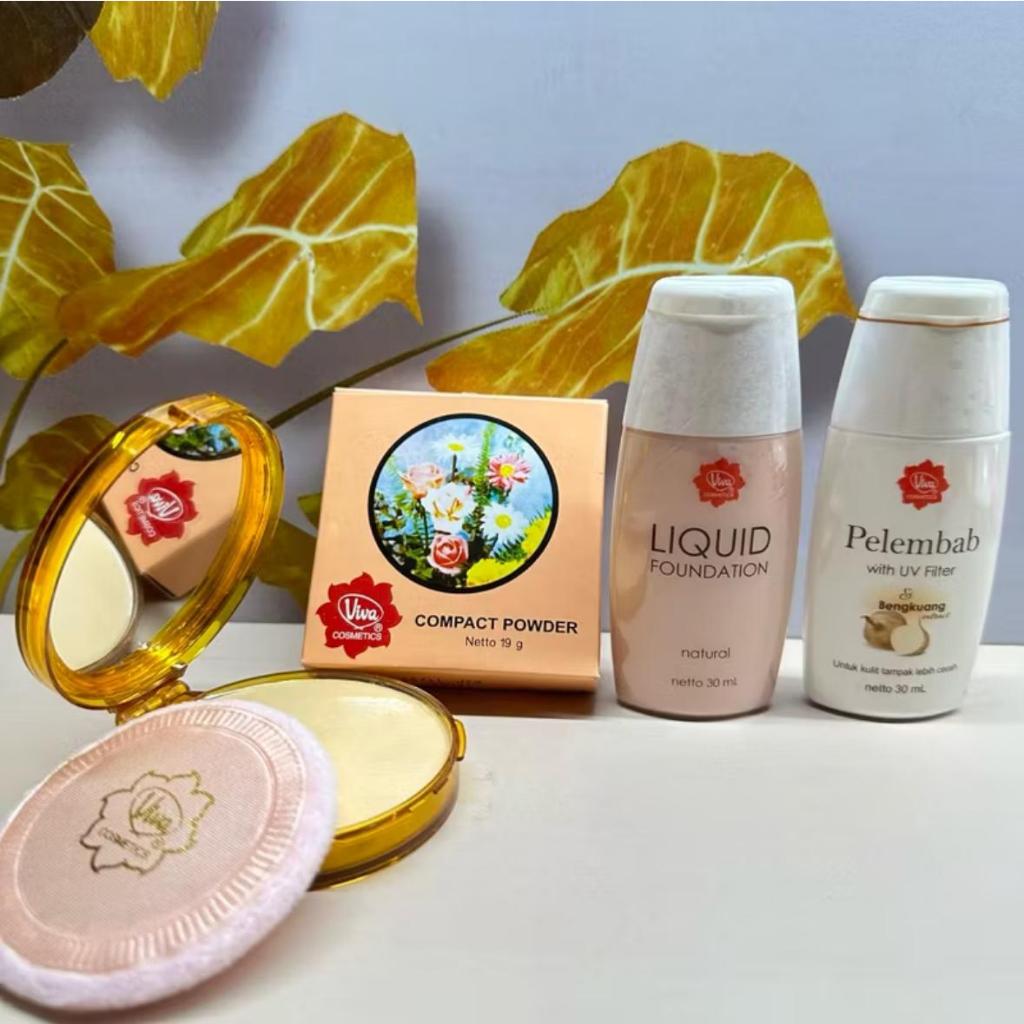 Paket Viva 3in1 Alas Bedak Powder Pelembab