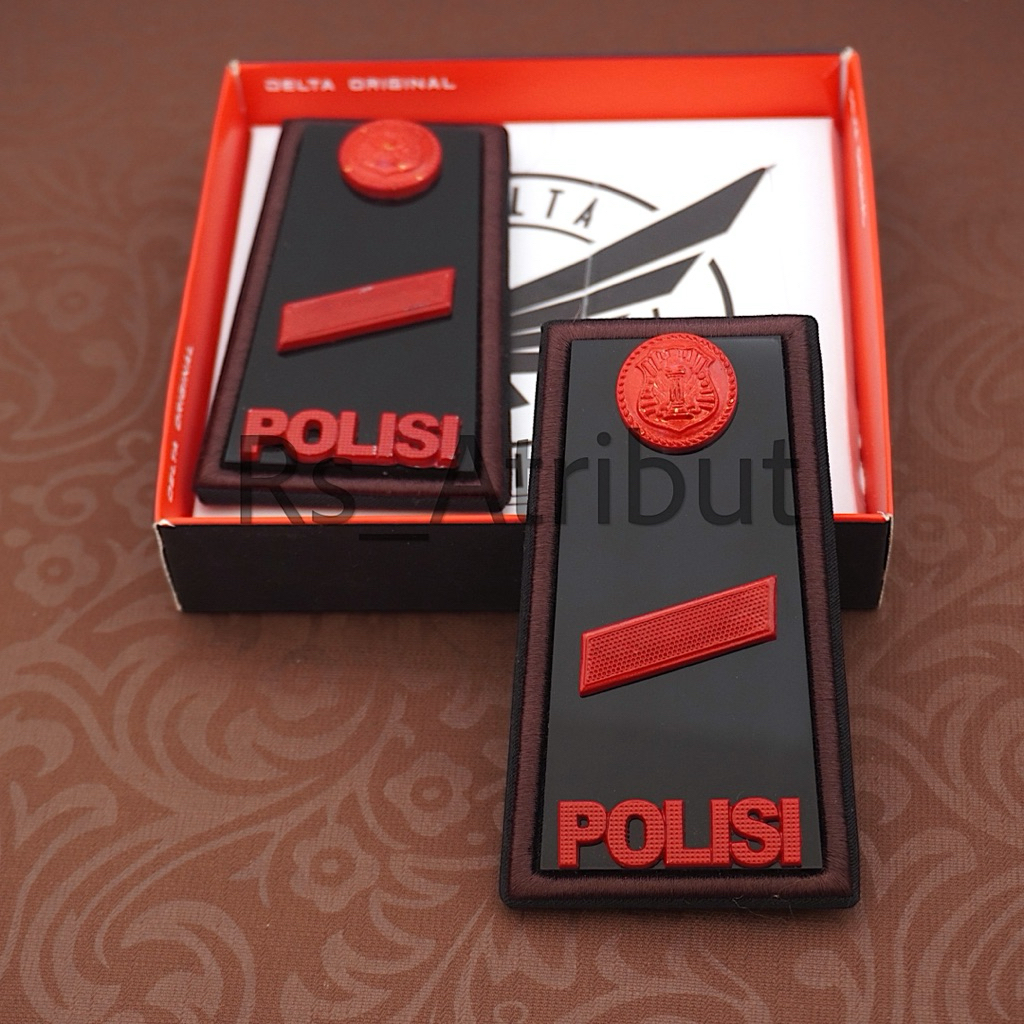 Pangkat Bharada Pdh List Coklat / Pangkat Bharatu Pdu / Pangkat Bharaka FullMika Akrilik Polisi Tamt