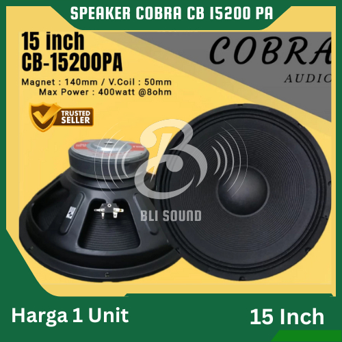 SPEAKER COBRA 15 INCH CB 15200 PA KOMPONEN COBRA 15200 FULL RANGE ORIGINAL