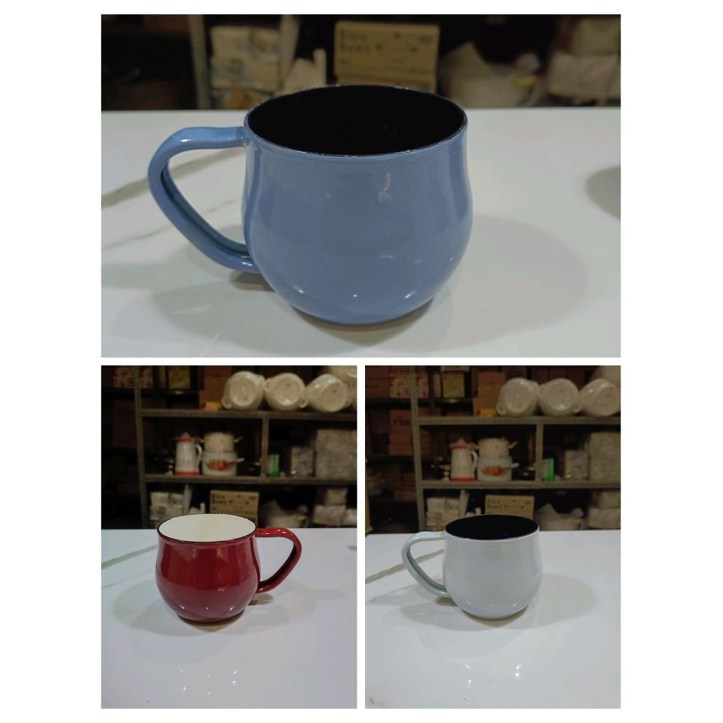 MUG BELLY WO SAUCER 8CM MUG ENAMEL NELI