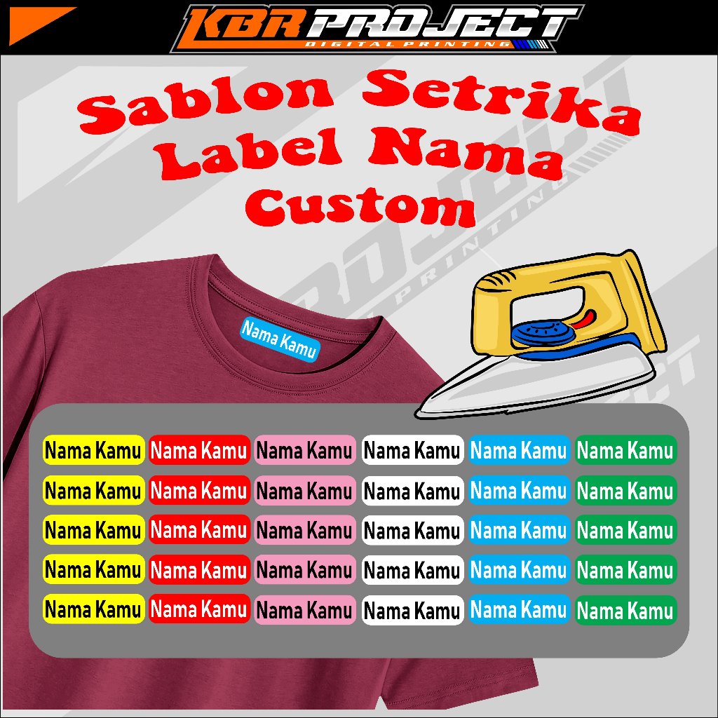 Sablon Setrika Custom Nama