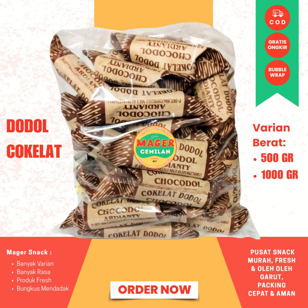 Dodol Garut Rasa Cokelat/Dodol Cokelat/Chocodol Garut 500gram